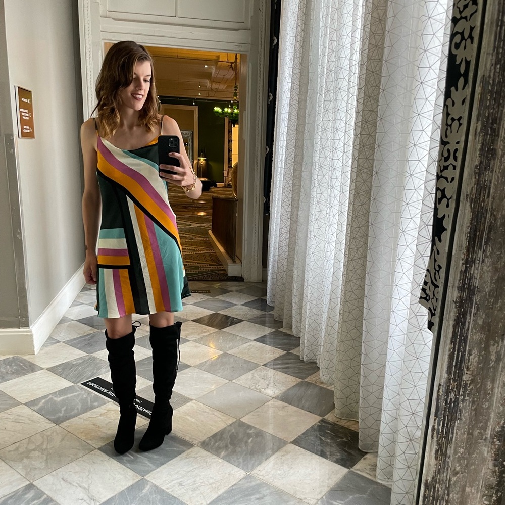South Moon Under Blue and Orange Sleeveless Sundress